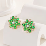 Load image into Gallery viewer, Opulent Green Flora Radiance Earrings - Reet Pehal
