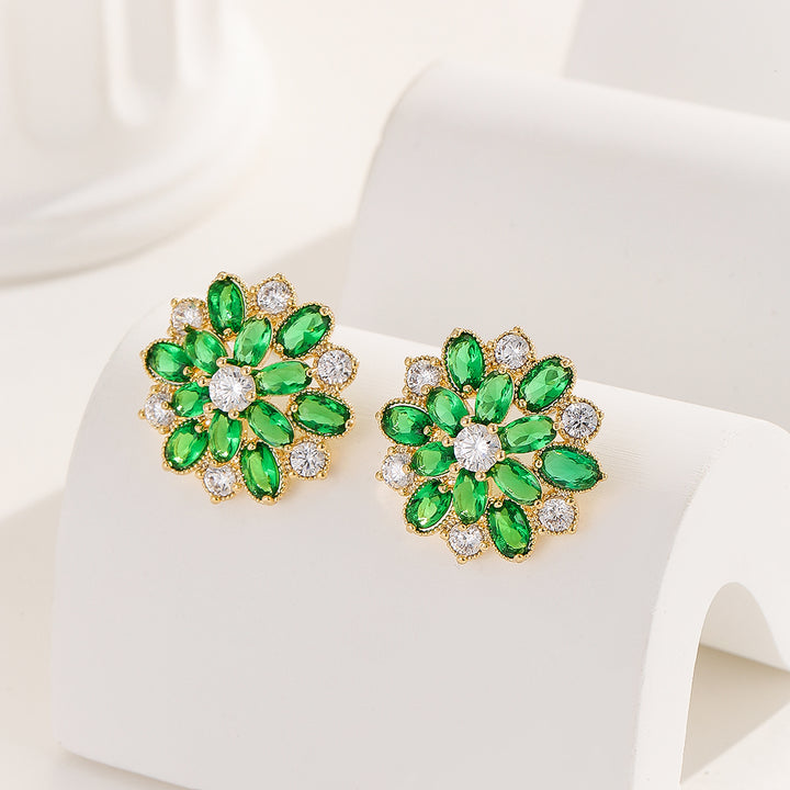 Opulent Green Flora Radiance Earrings - Reet Pehal