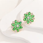 Load image into Gallery viewer, Opulent Green Flora Radiance Earrings - Reet Pehal
