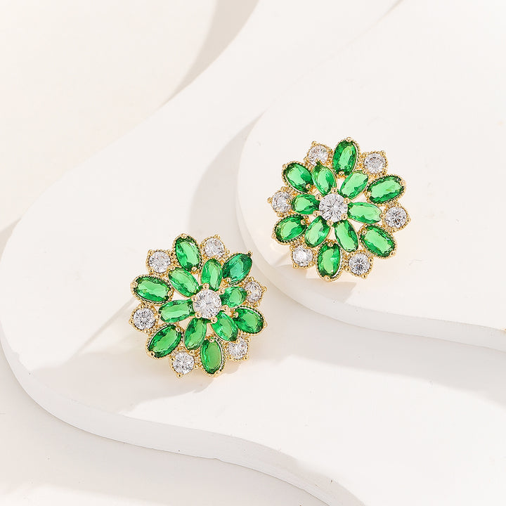 Opulent Green Flora Radiance Earrings - Reet Pehal