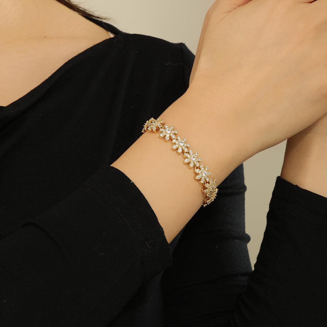 Sparkling Flora Gold Bracelet - Reet Pehal