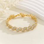 Load image into Gallery viewer, Ethereal Leaf Sparkle Gold Bracelet - Reet Pehal
