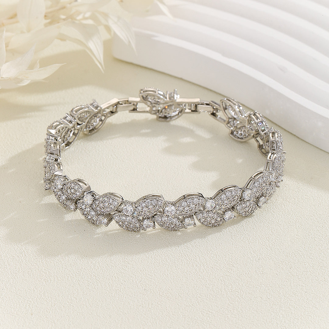 Ethereal Leaf Sparkle Diamond Bracelet - Reet Pehal