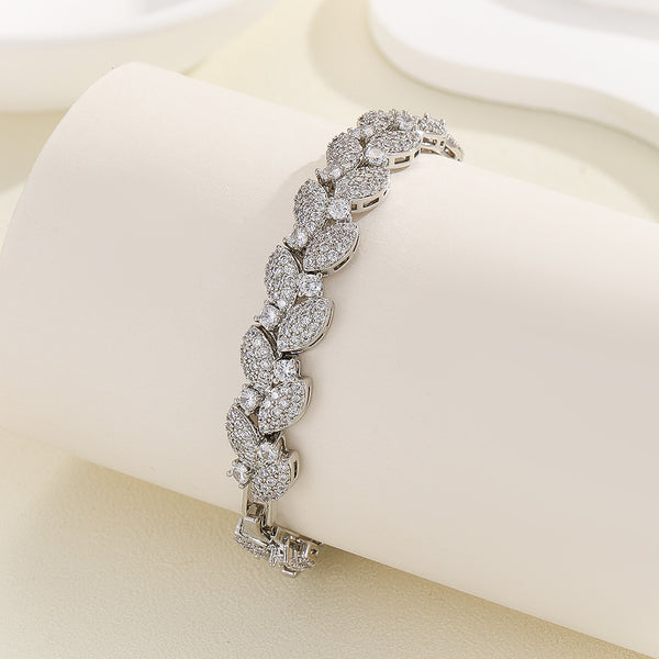 Ethereal Leaf Sparkle Diamond Bracelet - Reet Pehal