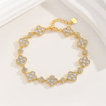 Load image into Gallery viewer, Gorgeous Gold Clover Link Bracelet - Reet Pehal
