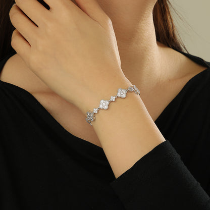 Gorgeous Diamond Clover Link Bracelet - Reet Pehal