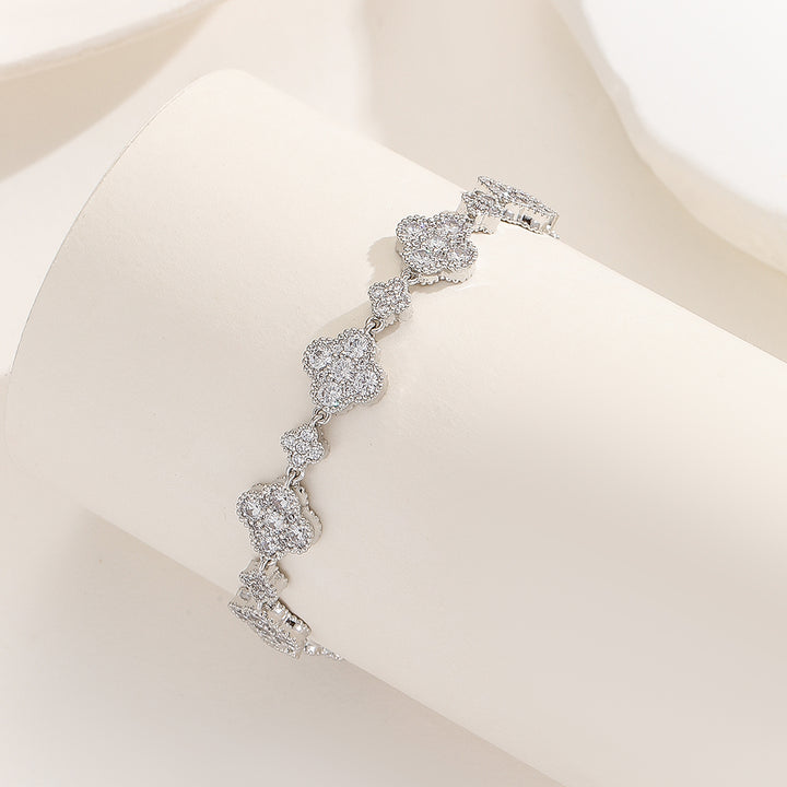 Gorgeous Diamond Clover Link Bracelet - Reet Pehal