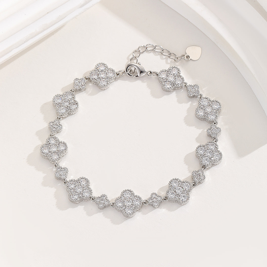 Gorgeous Diamond Clover Link Bracelet - Reet Pehal