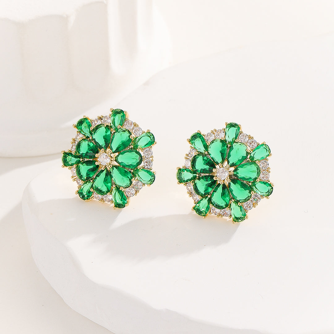 Verde Enchantment Floral Fantasy Earrings - Reet Pehal