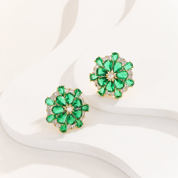 Verde Enchantment Floral Fantasy Earrings - Reet Pehal