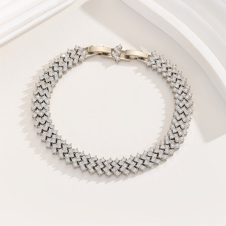 Dazzling Diamond Symphony Silver Bracelet - Reet Pehal