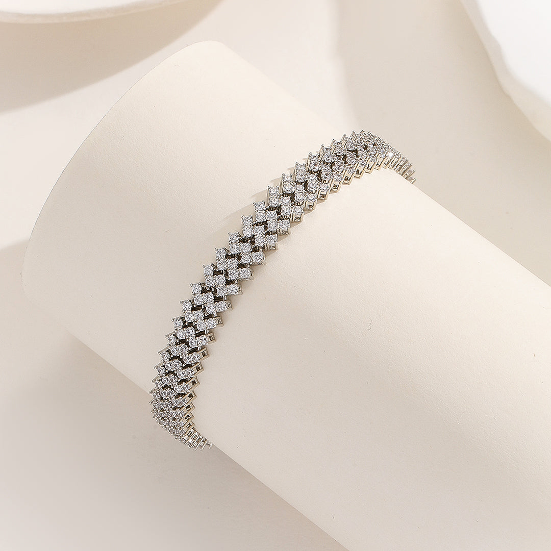 Dazzling Diamond Symphony Silver Bracelet - Reet Pehal