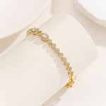 Load image into Gallery viewer, Luxe Oval-Clover Symphony Gold Bracelet - Reet Pehal
