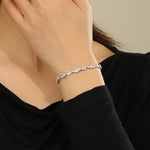 Load image into Gallery viewer, Harmonious Crystal Cascade Silver Bracelet - Reet Pehal
