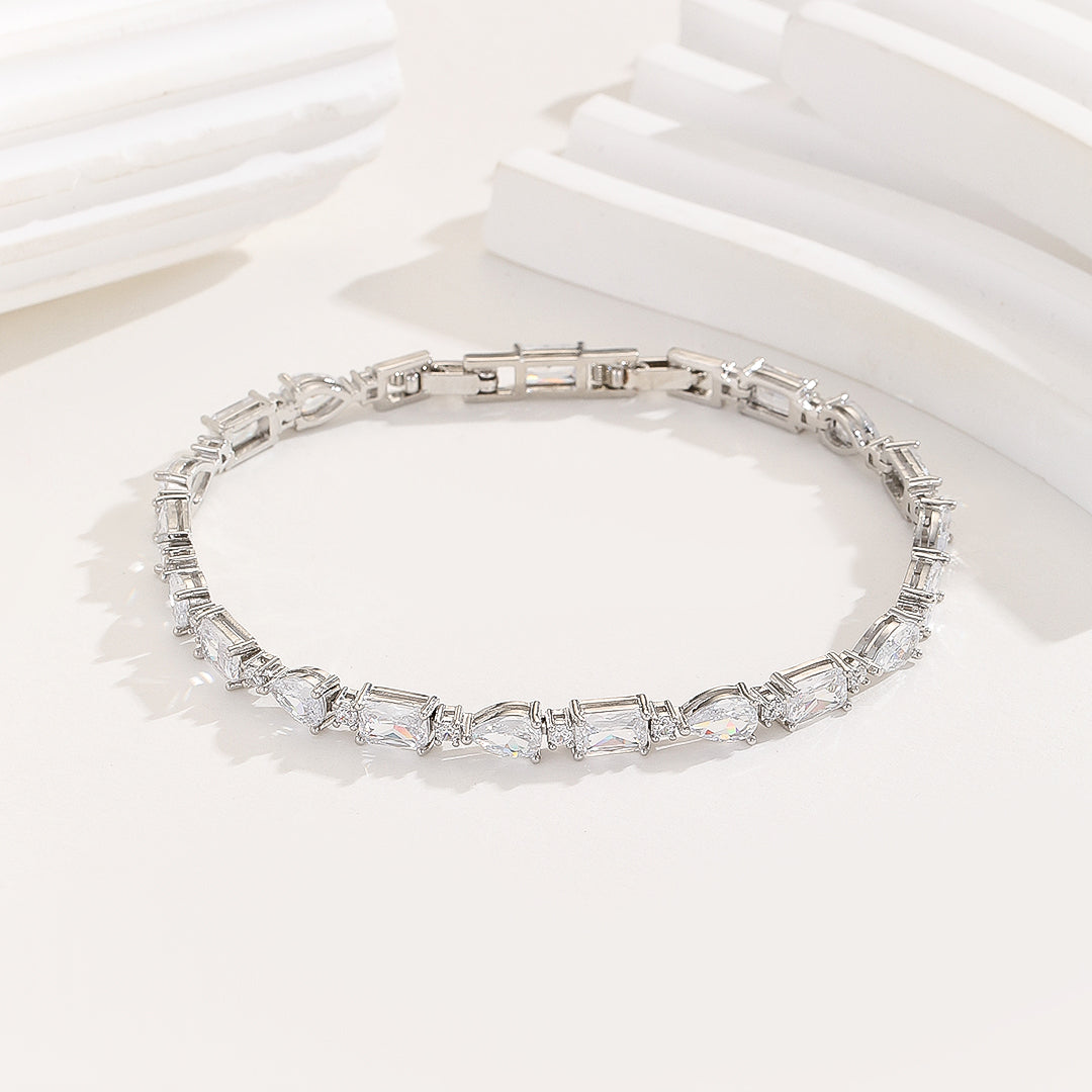 Harmonious Crystal Cascade Silver Bracelet - Reet Pehal