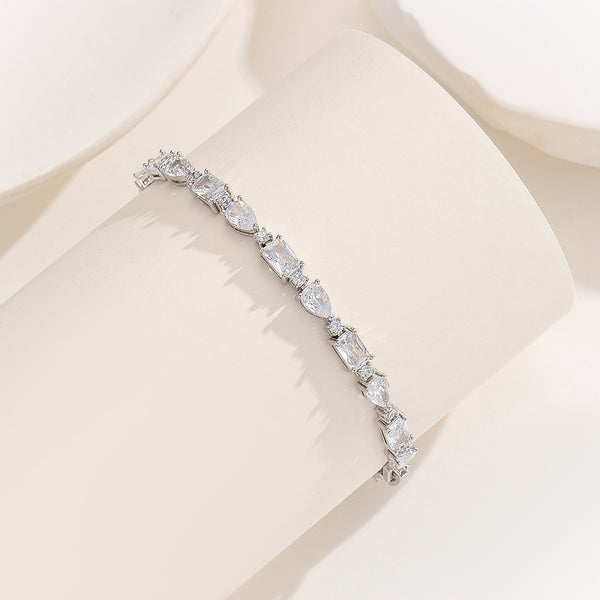 Harmonious Crystal Cascade Silver Bracelet - Reet Pehal