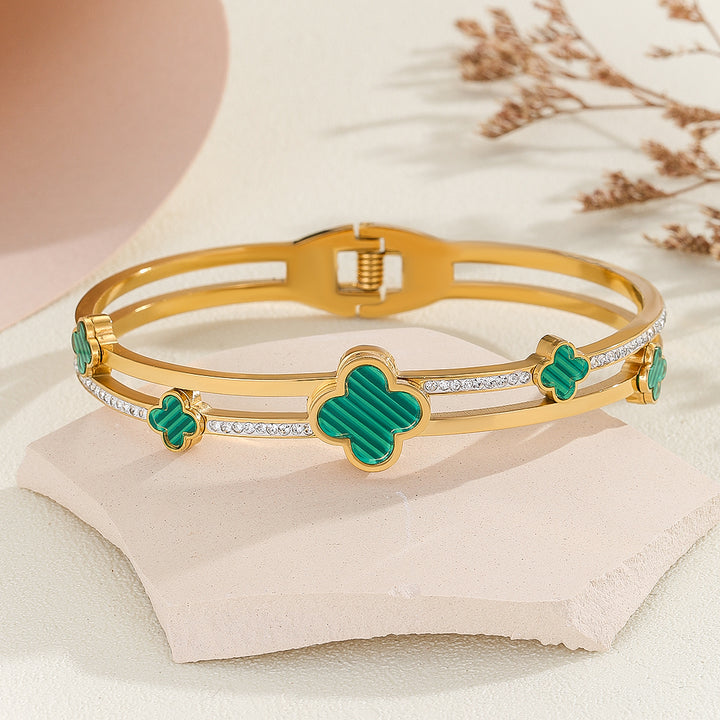 Stylish Verde Lucky Clover Bangle - Reet Pehal