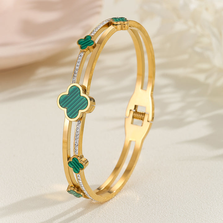 Stylish Verde Lucky Clover Bangle - Reet Pehal