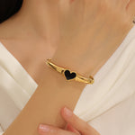 Load image into Gallery viewer, Modern Heart Enamel Bangle
