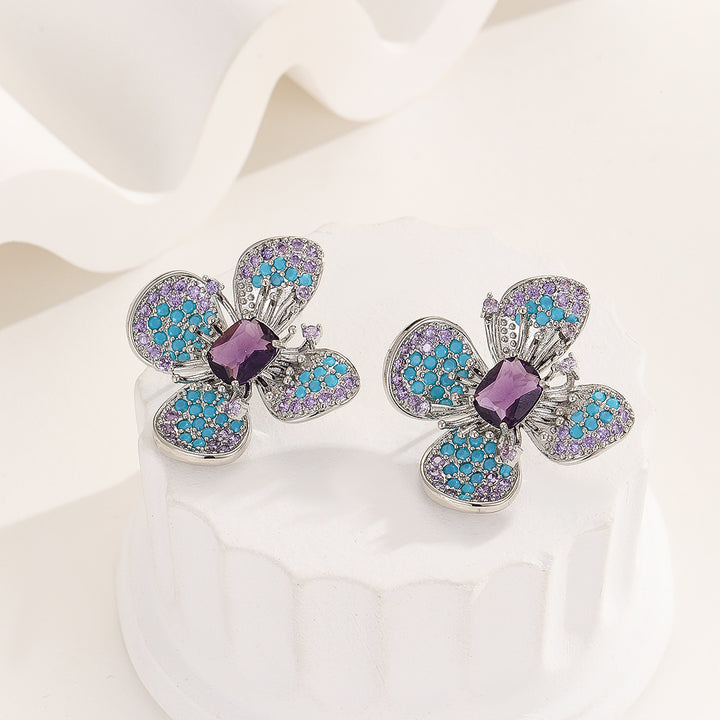 Serenity Wings Purple Earrings - Reet Pehal