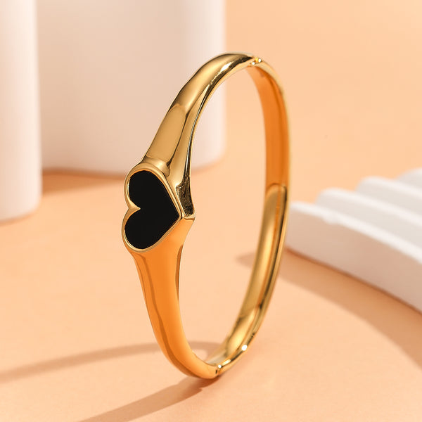 Modern Heart Enamel Bangle