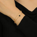 Load image into Gallery viewer, Dainty Noir Clover Bracelet - Reet Pehal
