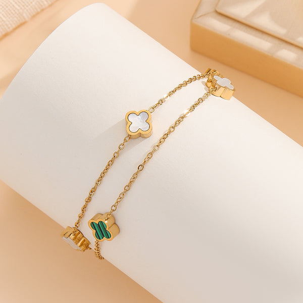 Dainty Ferozi Clover bracelet - Reet Pehal