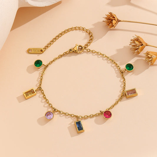 Gorgeous Gemstone Cascade multicolor Bracelet - Reet Pehal