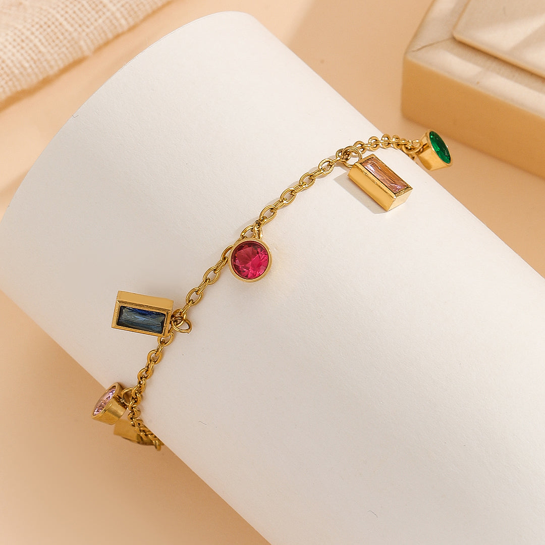 Gorgeous Gemstone Cascade multicolor Bracelet - Reet Pehal