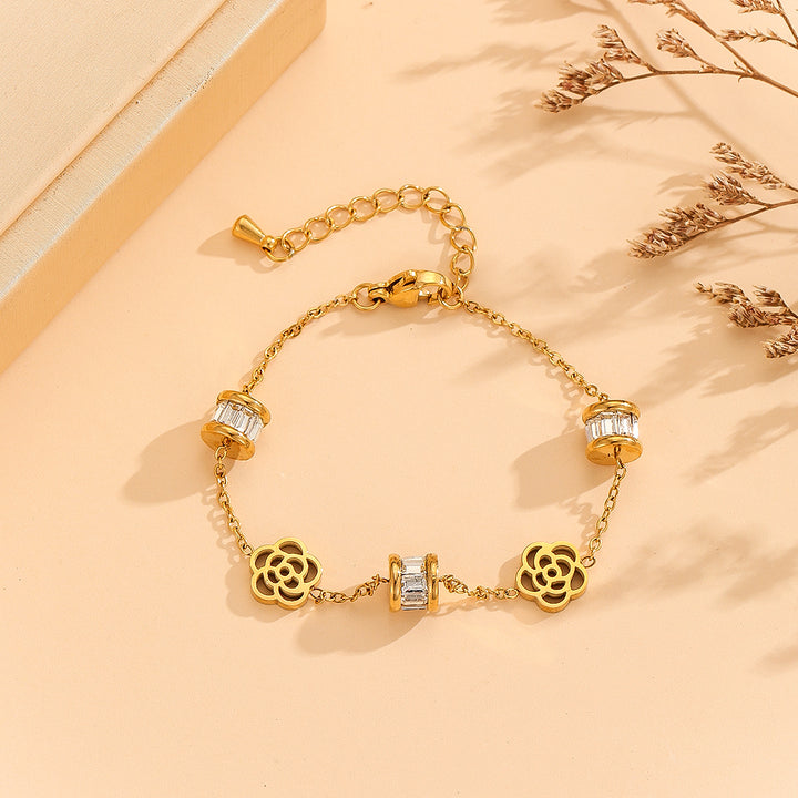 Radiant Bloom Gold Chain Bracelet - Reet Pehal