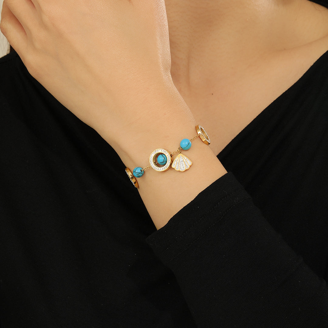 Gorgeous Azure Serenity Gemstone Bracelet - Reet Pehal