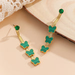 Load image into Gallery viewer, Graceful Emerald Cascade Earrings - Reet Pehal
