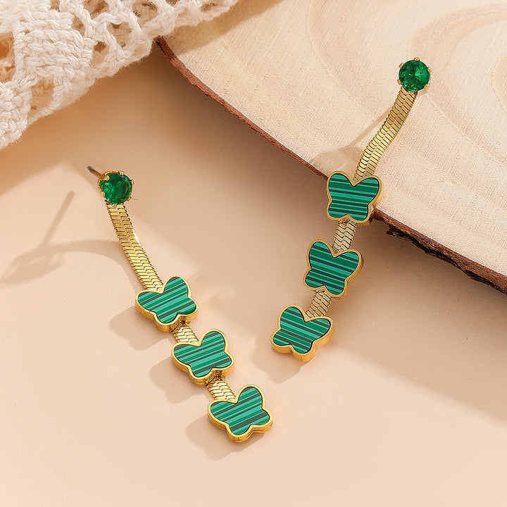 Graceful Emerald Cascade Earrings - Reet Pehal