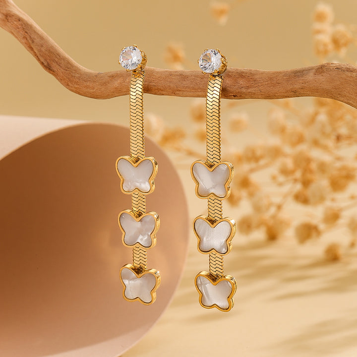 Graceful Ivory Cascade Earrings - Reet Pehal