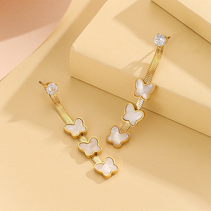 Graceful Ivory Cascade Earrings - Reet Pehal