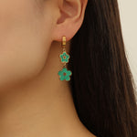 Load image into Gallery viewer, Adorable Green Blossom Drop Earrings - Reet Pehal
