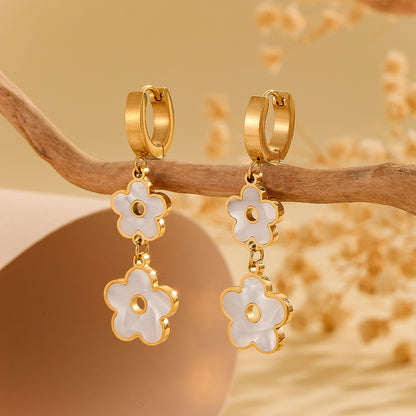 Adorable Ivory Blossom Drop Earrings - Reet Pehal