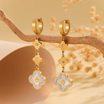 Load image into Gallery viewer, Elegant Ivory Floral Dangle Earrings - Reet Pehal
