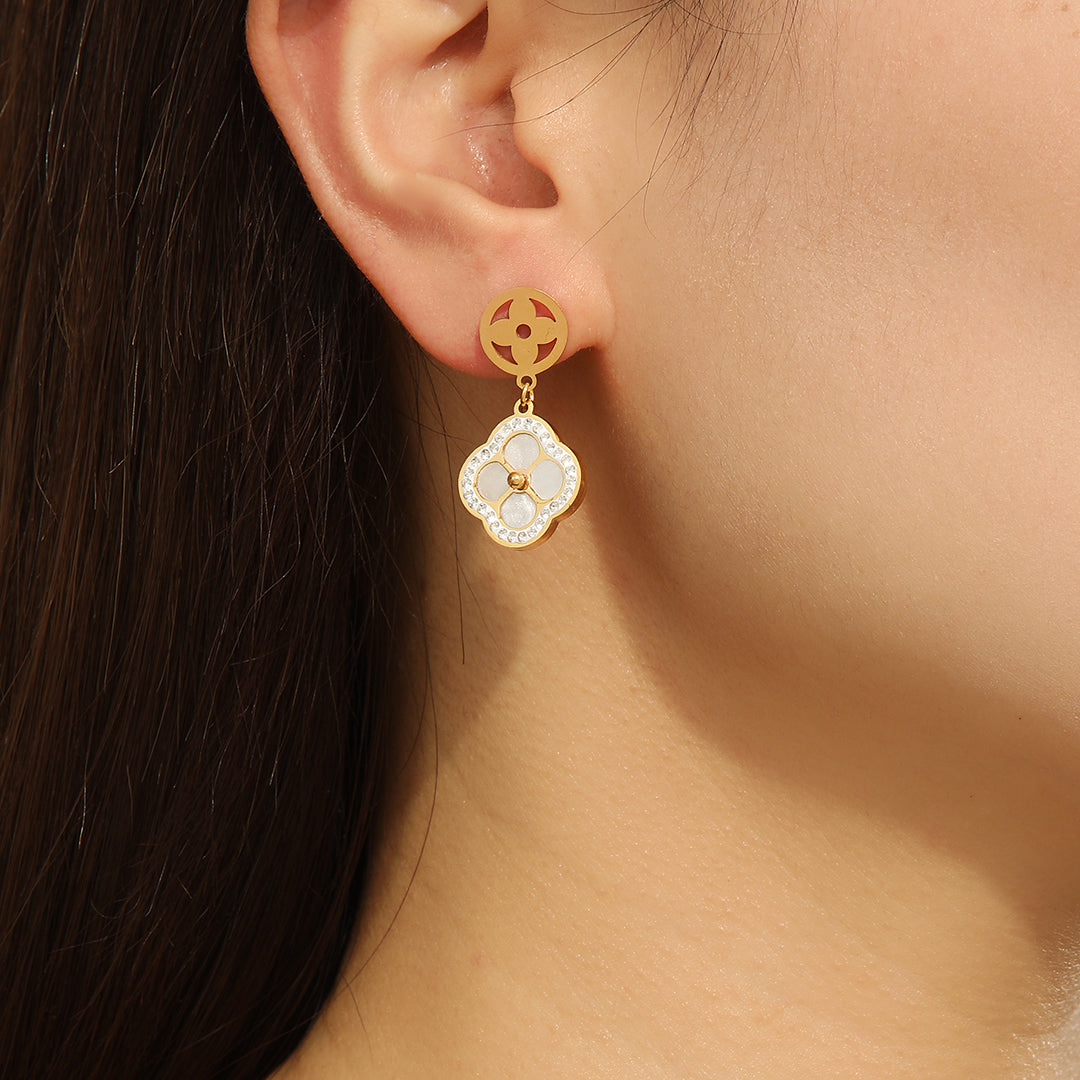 Graceful Blossom Ivory Drop Earrings - Reet Pehal