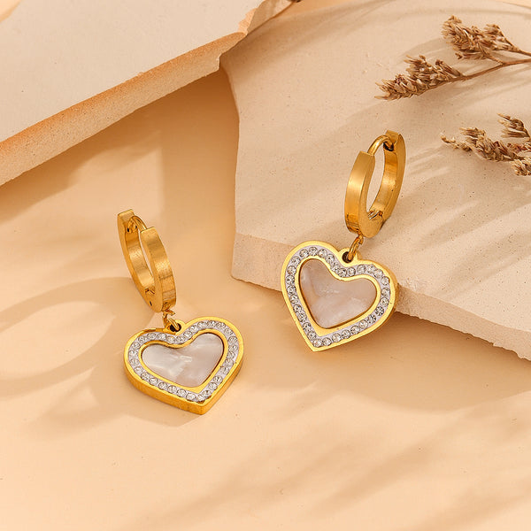 Marvelous Gold Heart Drop Earrings - Reet Pehal