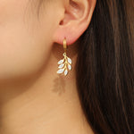 Load image into Gallery viewer, Glimmer Leaves Gold Earrings - Reet Pehal
