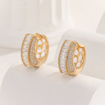 Load image into Gallery viewer, Infinite Glamour Gold Baguette Hoops - Reet Pehal
