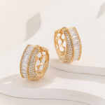 Load image into Gallery viewer, Infinite Glamour Gold Baguette Hoops - Reet Pehal
