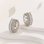 Load image into Gallery viewer, Infinite Glamour Silver Baguette Hoops - Reet Pehal
