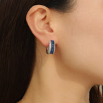 Load image into Gallery viewer, Infinite Glamour Sapphire Baguette Hoops - Reet Pehal
