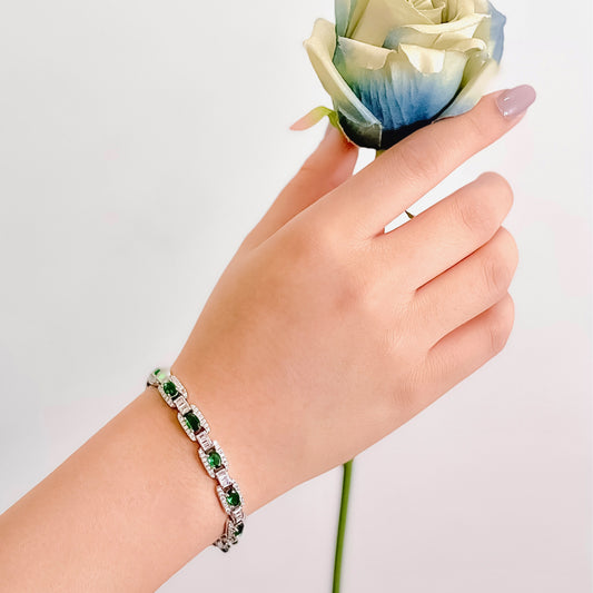Ethereal Green Oval Connection Bracelet - Reet Pehal