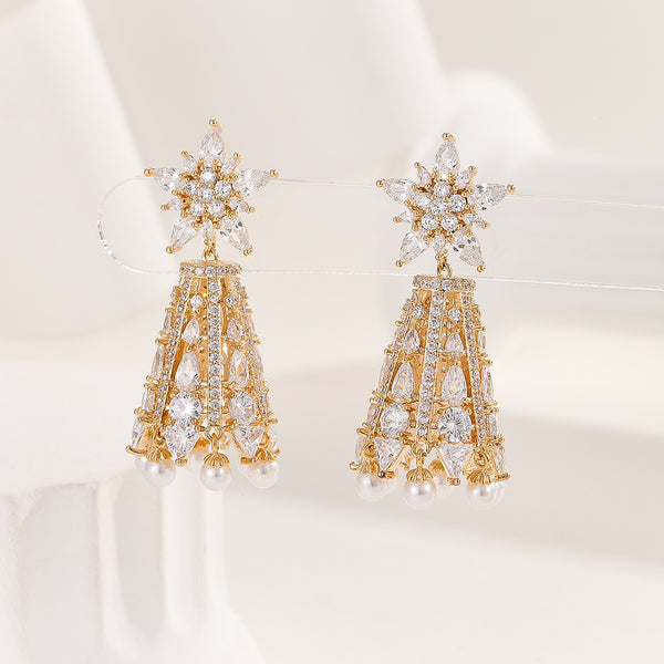 Stellar Golden Galaxy Drop Earrings - Reet Pehal