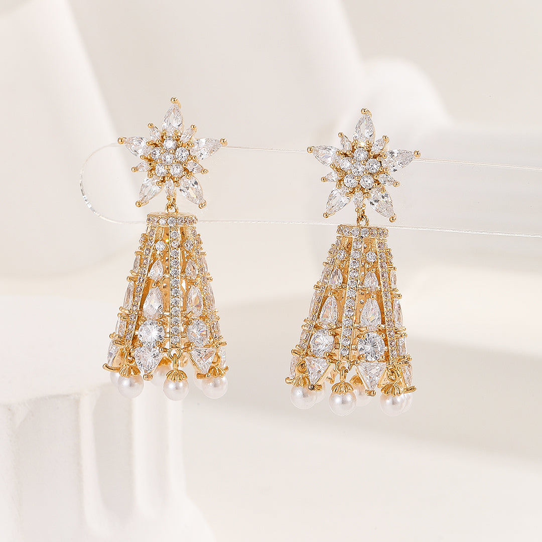 Stellar Golden Galaxy Drop Earrings - Reet Pehal