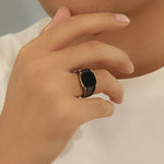 Load image into Gallery viewer, Black Eclipse Octagonal Rings
