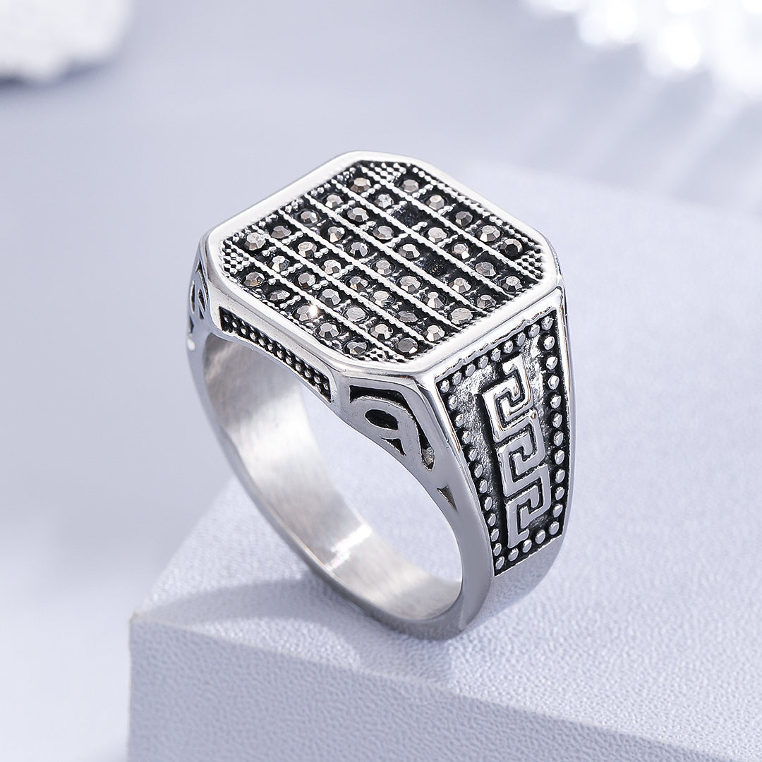 Regal Grid Pave Rings